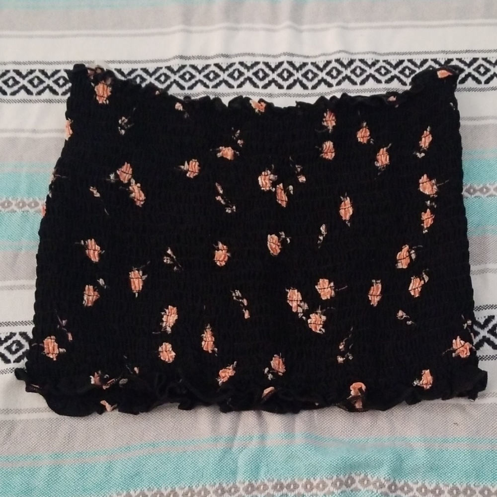 Floral tube top / bralette scrunched / rucched